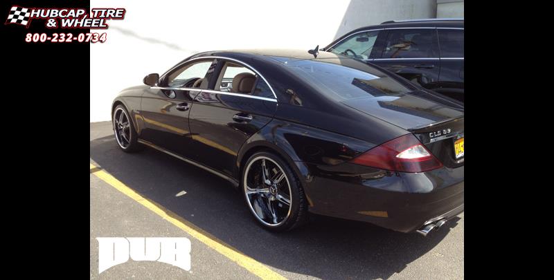 vehicle gallery/mercedes benz cls 63 dub x 55 20X9  Gloss Black & Milled wheels and rims