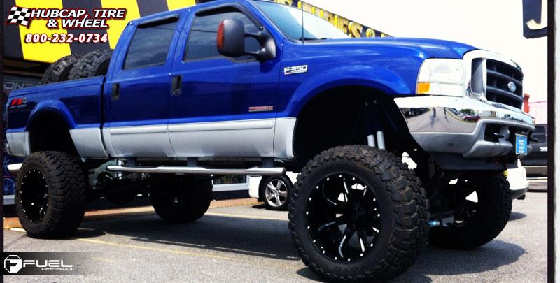 vehicle gallery/ford f 350 fuel nutz d251 22X14  Matte Black & Milled wheels and rims