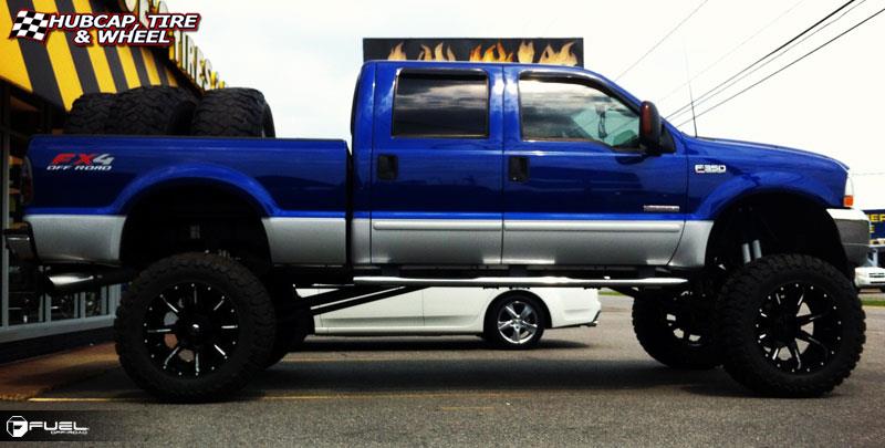 vehicle gallery/ford f 350 fuel nutz d251 22X14  Matte Black & Milled wheels and rims