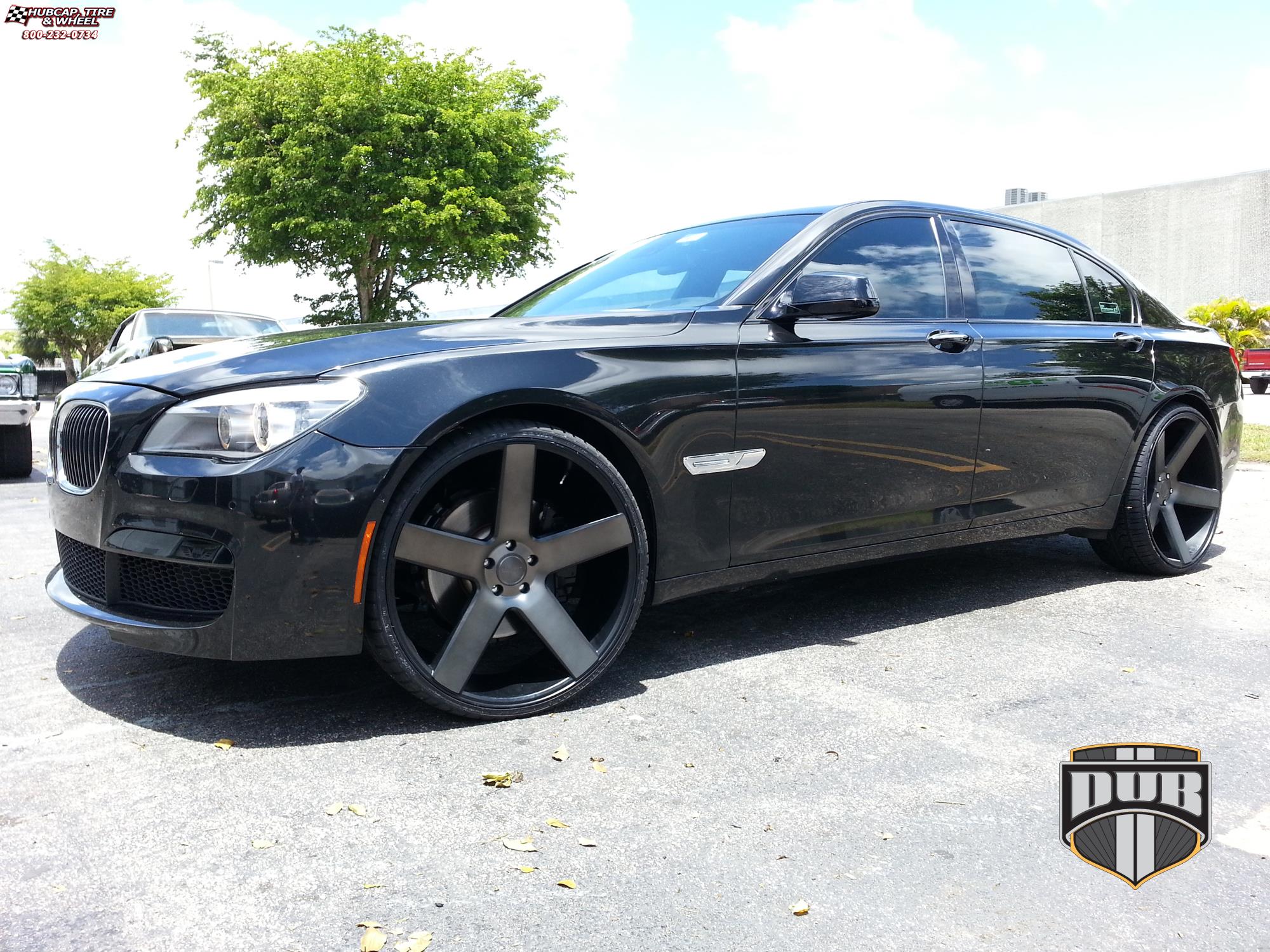 vehicle gallery/bmw 760 dub baller s116 24X9  Black & Machined with Dark Tint wheels and rims