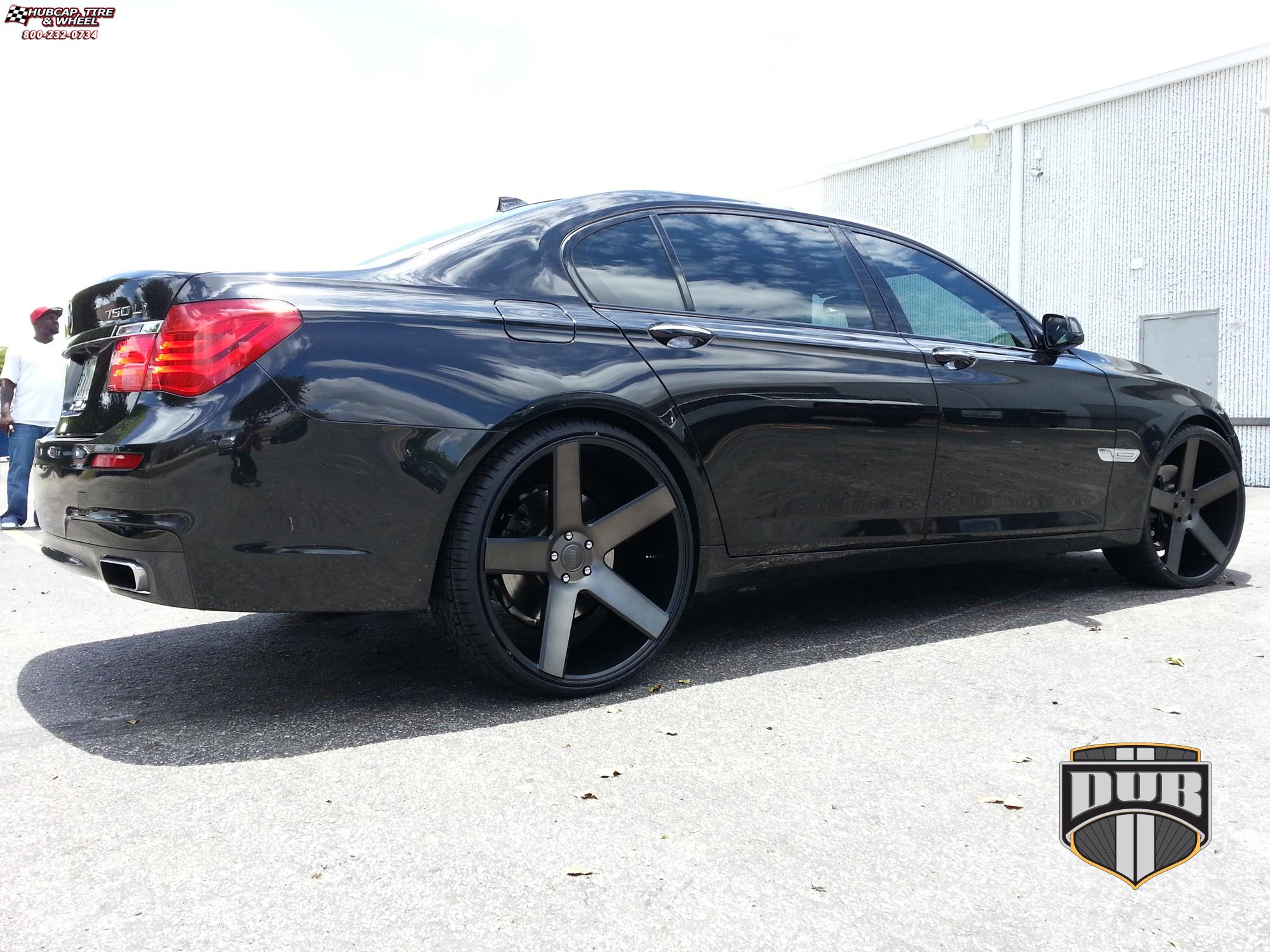 vehicle gallery/bmw 760 dub baller s116 24X9  Black & Machined with Dark Tint wheels and rims