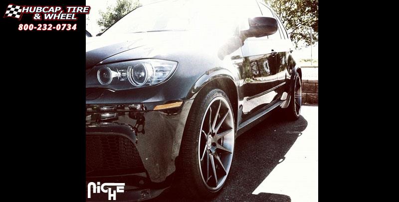 vehicle gallery/bmw x 5 niche spa  Brushed Face | Gloss Black Windows | Gloss Black Lip wheels and rims