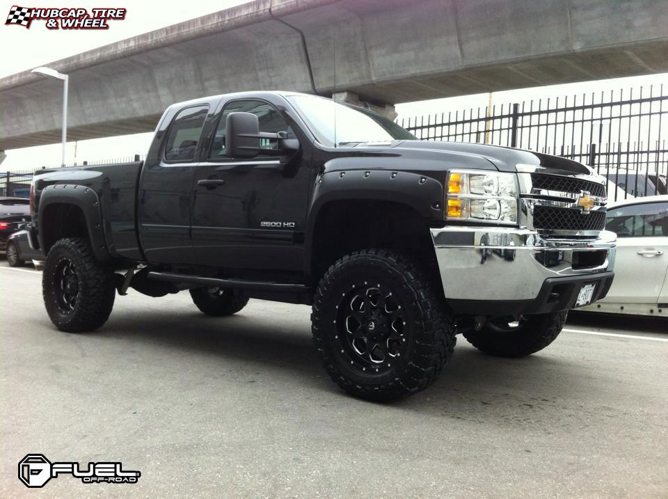 vehicle gallery/chevrolet silverado fuel boost d534 0X0  Matte Black & Milled wheels and rims