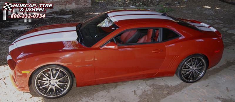 vehicle gallery/chevrolet camaro niche spa m879 22x9  Black & Machined/Polished Stainless wheels and rims