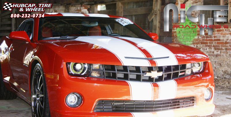 vehicle gallery/chevrolet camaro niche spa m879 22x9  Black & Machined/Polished Stainless wheels and rims