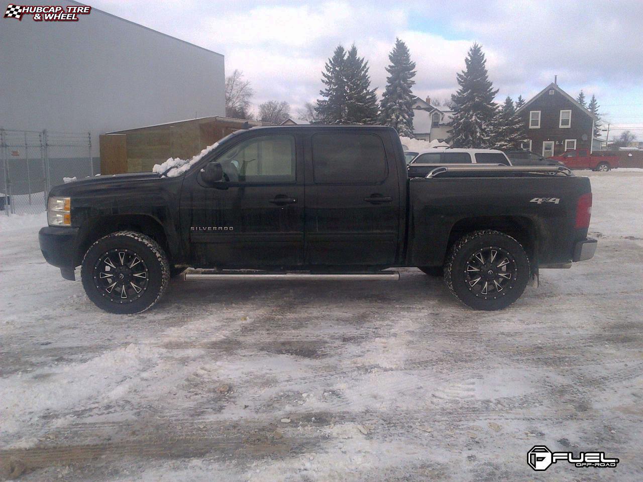 vehicle gallery/chevrolet silverado fuel throttle d513 0X0  Matte Black & Milled wheels and rims