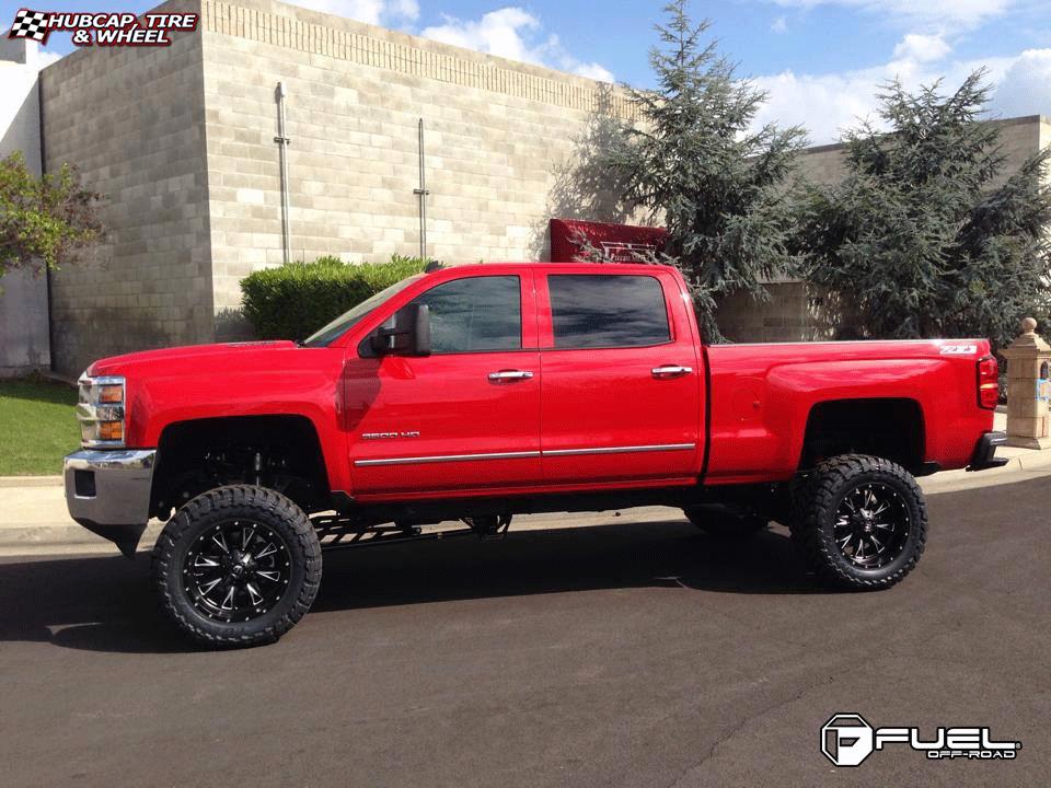 vehicle gallery/chevrolet silverado fuel throttle d513 20X10  Matte Black & Milled wheels and rims