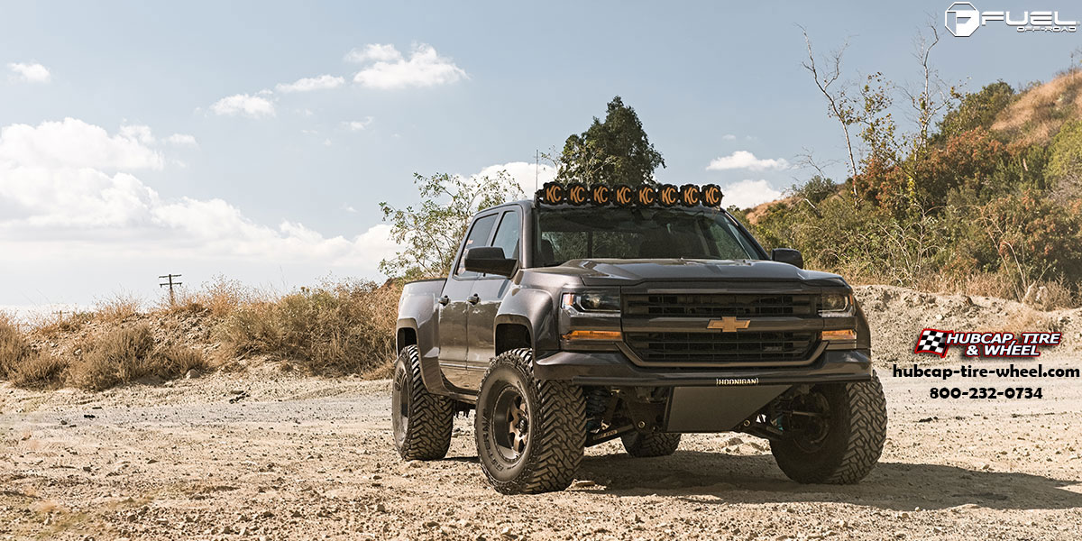 vehicle gallery/chevrolet silverado 1500 fuel podium d617 17x9  Bronze w/ Black Lip wheels and rims
