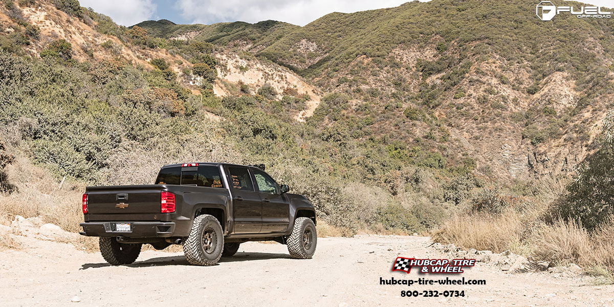 vehicle gallery/chevrolet silverado 1500 fuel podium d617 17x9  Bronze w/ Black Lip wheels and rims
