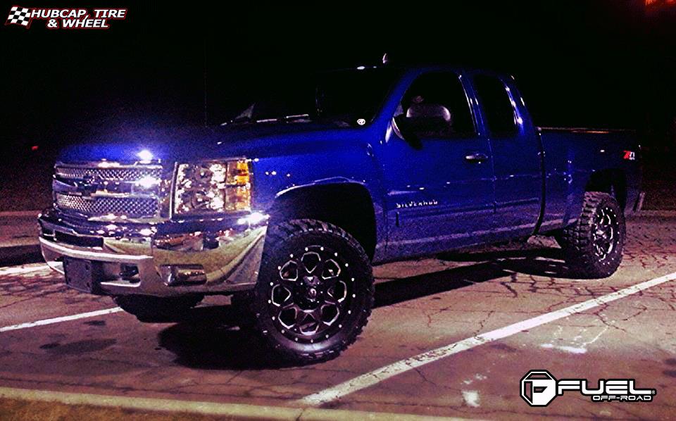 vehicle gallery/chevrolet silverado fuel boost d534 0X0  Matte Black & Milled wheels and rims