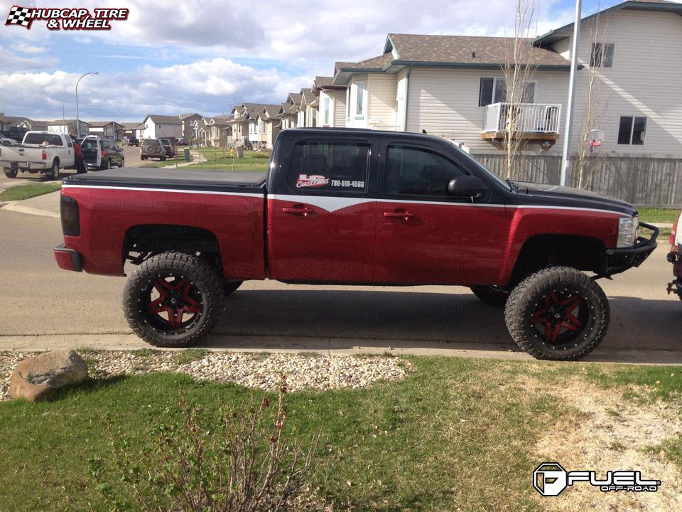vehicle gallery/chevrolet silverado fuel full blown d554 22X12  Gloss Black Milled wheels and rims