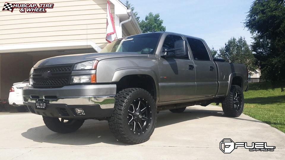 vehicle gallery/chevrolet silverado fuel maverick d538 20X9  Black & Milled wheels and rims