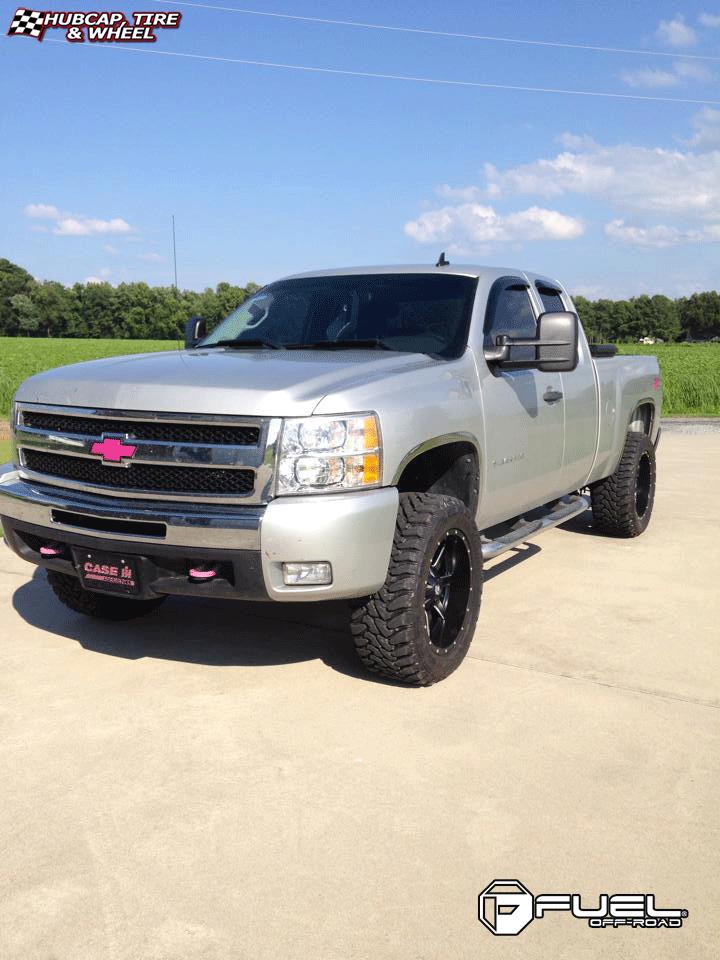vehicle gallery/chevrolet silverado fuel maverick d538 20X10  Black & Milled wheels and rims