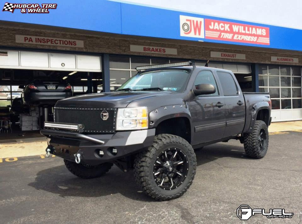 vehicle gallery/chevrolet silverado fuel nutz d251 0X0  Matte Black & Milled wheels and rims