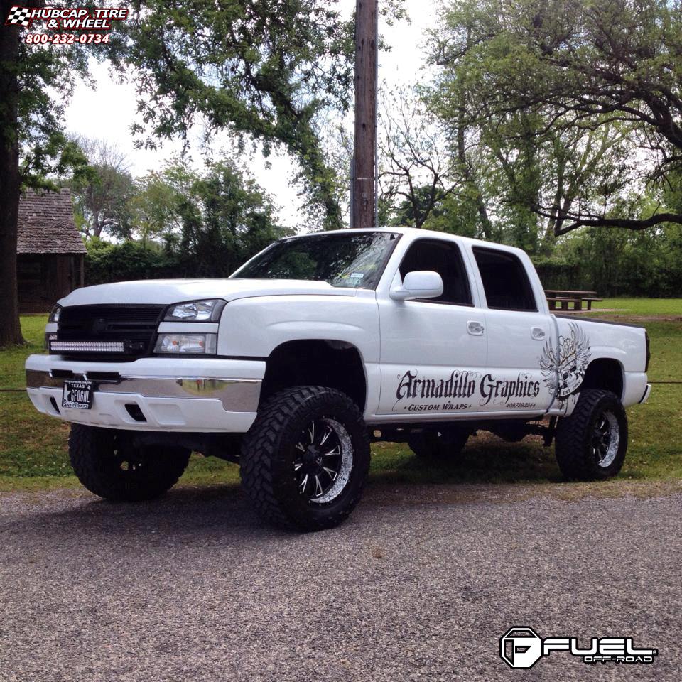 vehicle gallery/chevrolet silverado fuel throttle dually rear d513 20X10  Black & Milled wheels and rims