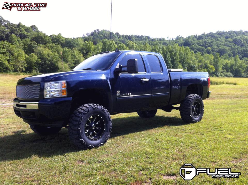 vehicle gallery/chevrolet silverado fuel throttle d513 0X0  Matte Black & Milled wheels and rims