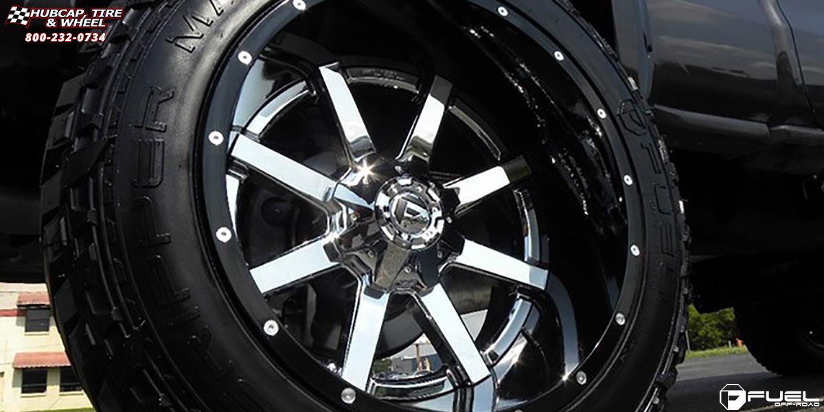 vehicle gallery/chevrolet silverado 2500 hd fuel maverick d260 22X14  Chrome with Gloss Black Lip wheels and rims