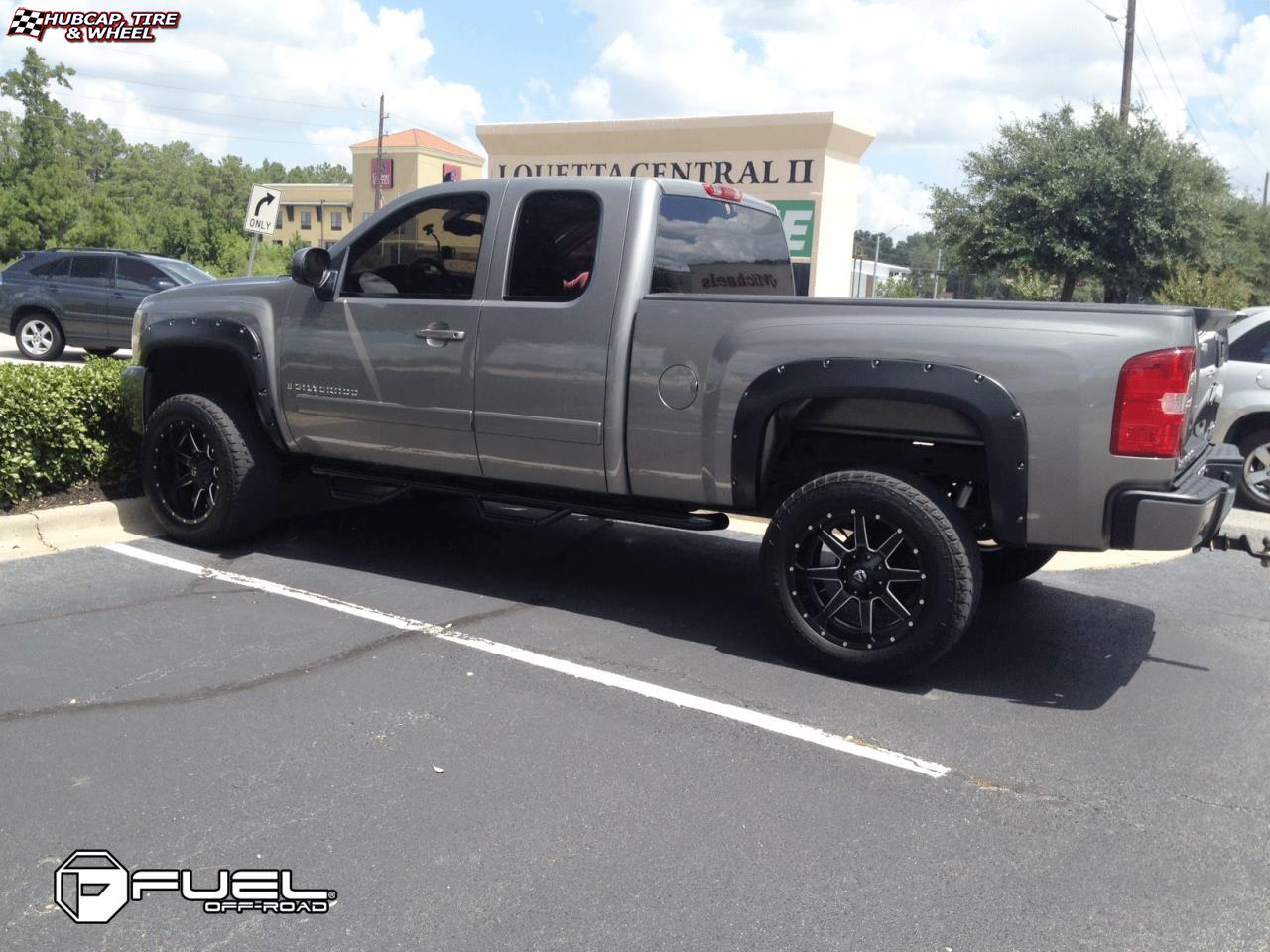vehicle gallery/chevrolet silverado fuel maverick d538 20X10  Black & Milled wheels and rims