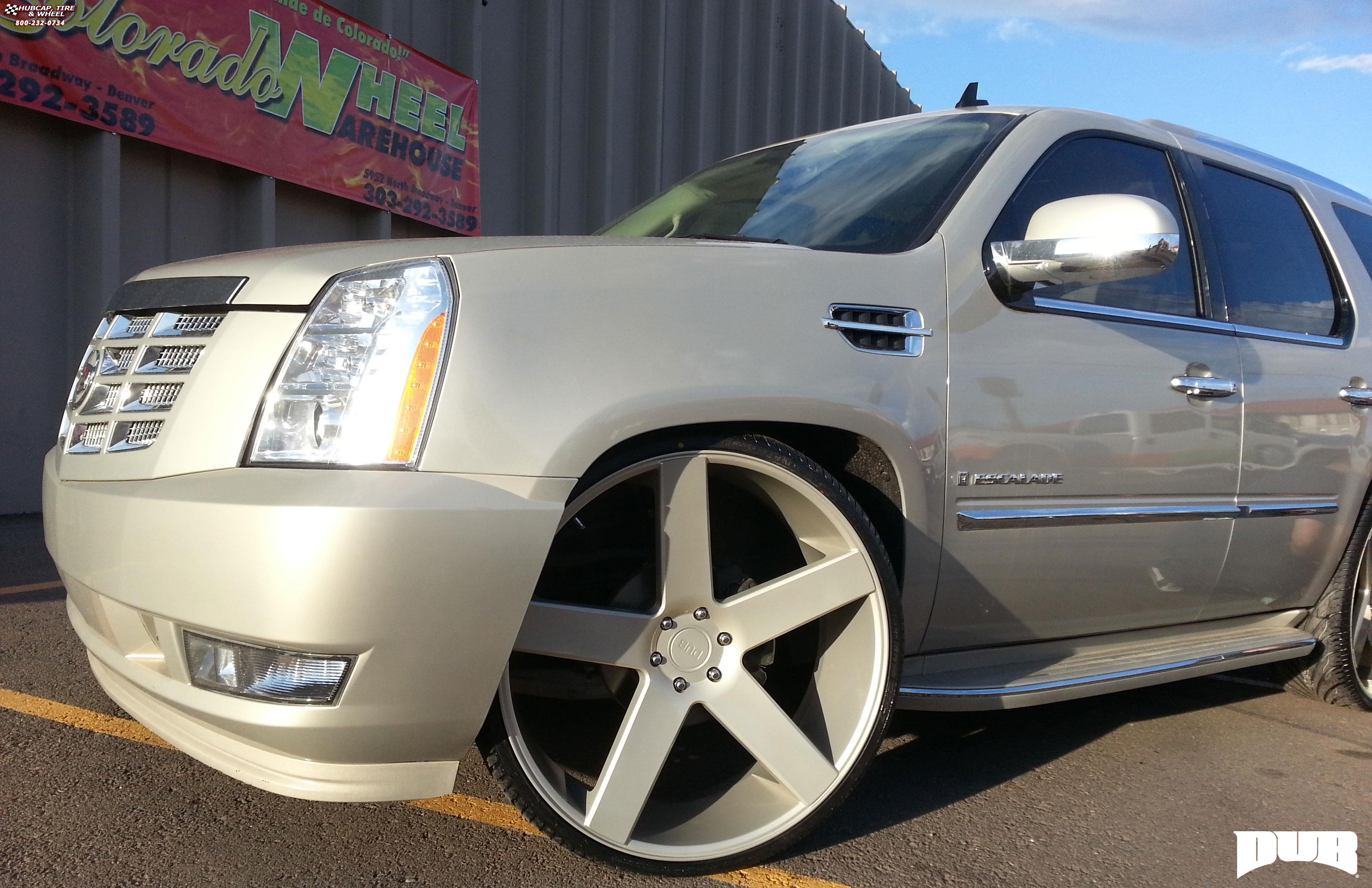 vehicle gallery/cadillac escalade dub baller s116 28X10  Black & Machined with Dark Tint wheels and rims