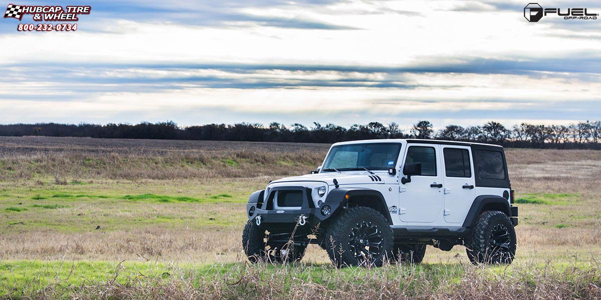 vehicle gallery/jeep wrangler fuel assault d546 20X12  Black & Milled wheels and rims