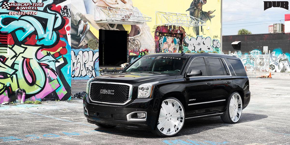 vehicle gallery/gmc yukon dub xb5 slam 30X10 Brushed Face | Hi Luster Polished Windows wheels and rims