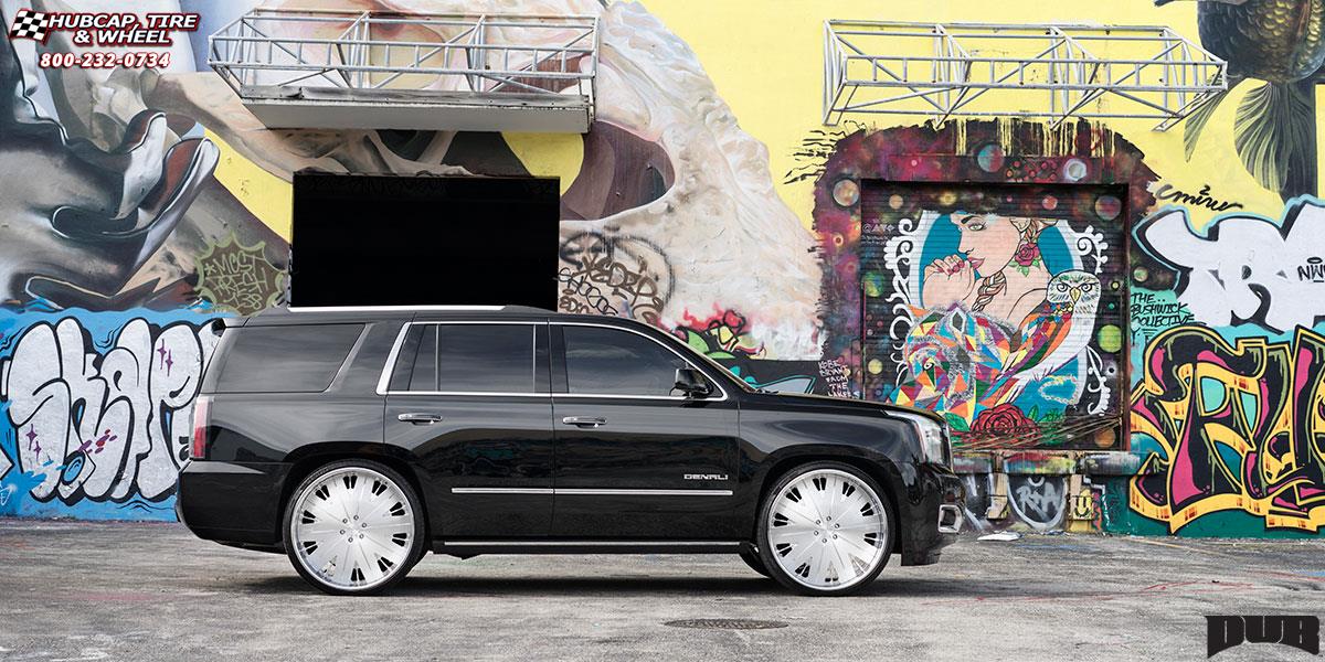 vehicle gallery/gmc yukon dub xb5 slam 30X10 Brushed Face | Hi Luster Polished Windows wheels and rims