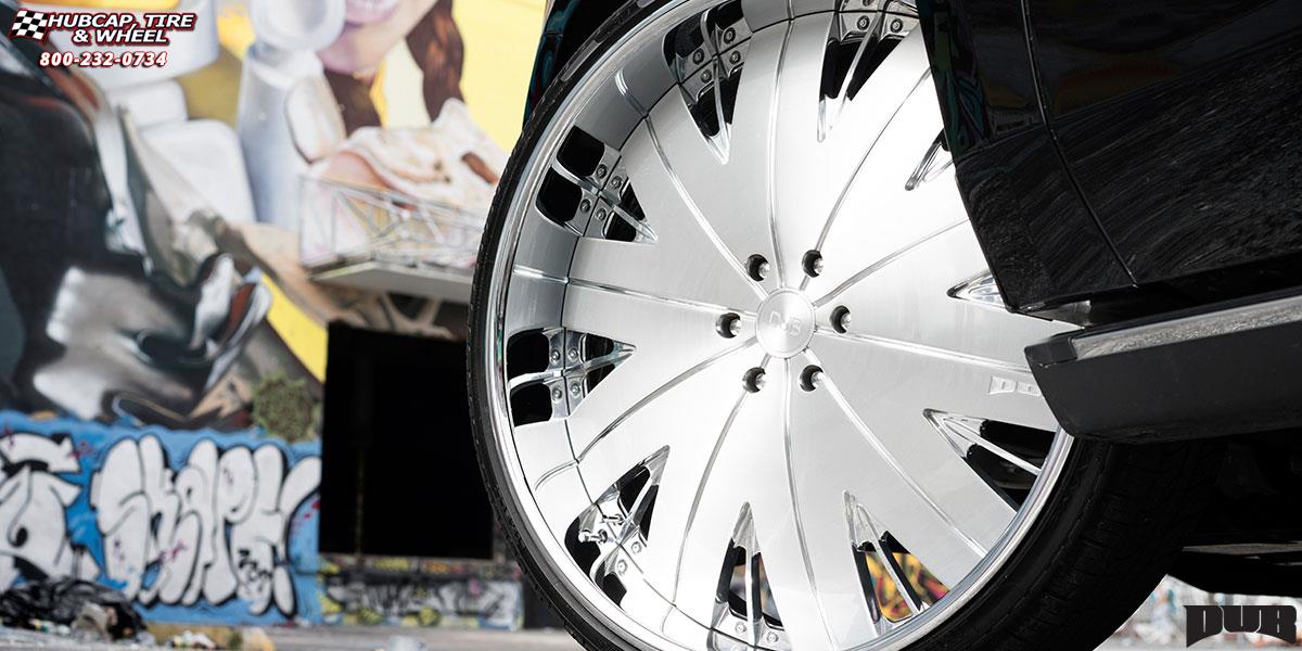 vehicle gallery/gmc yukon dub xb5 slam 30X10 Brushed Face | Hi Luster Polished Windows wheels and rims