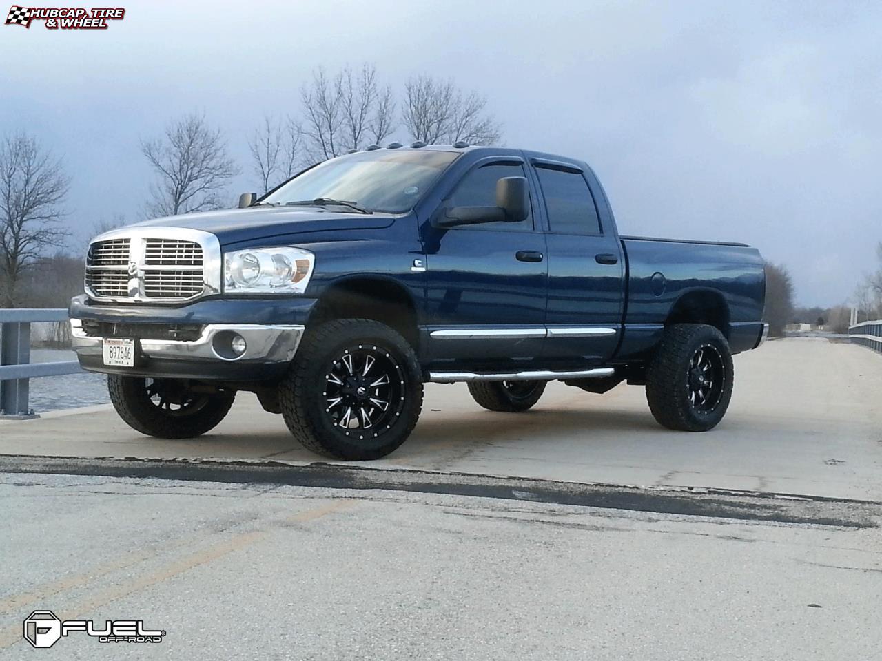 vehicle gallery/dodge ram fuel throttle d513 20X10  Matte Black & Milled wheels and rims