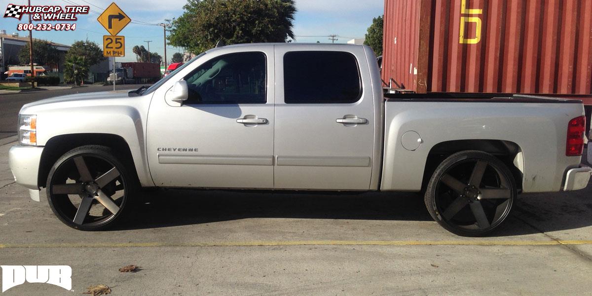 vehicle gallery/chevrolet silverado 1500 dub baller s116 26X10  Black & Machined with Dark Tint wheels and rims
