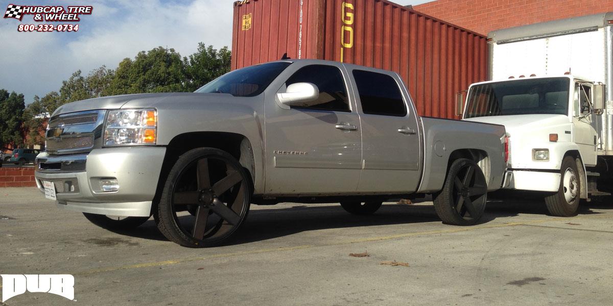 vehicle gallery/chevrolet silverado 1500 dub baller s116 26X10  Black & Machined with Dark Tint wheels and rims