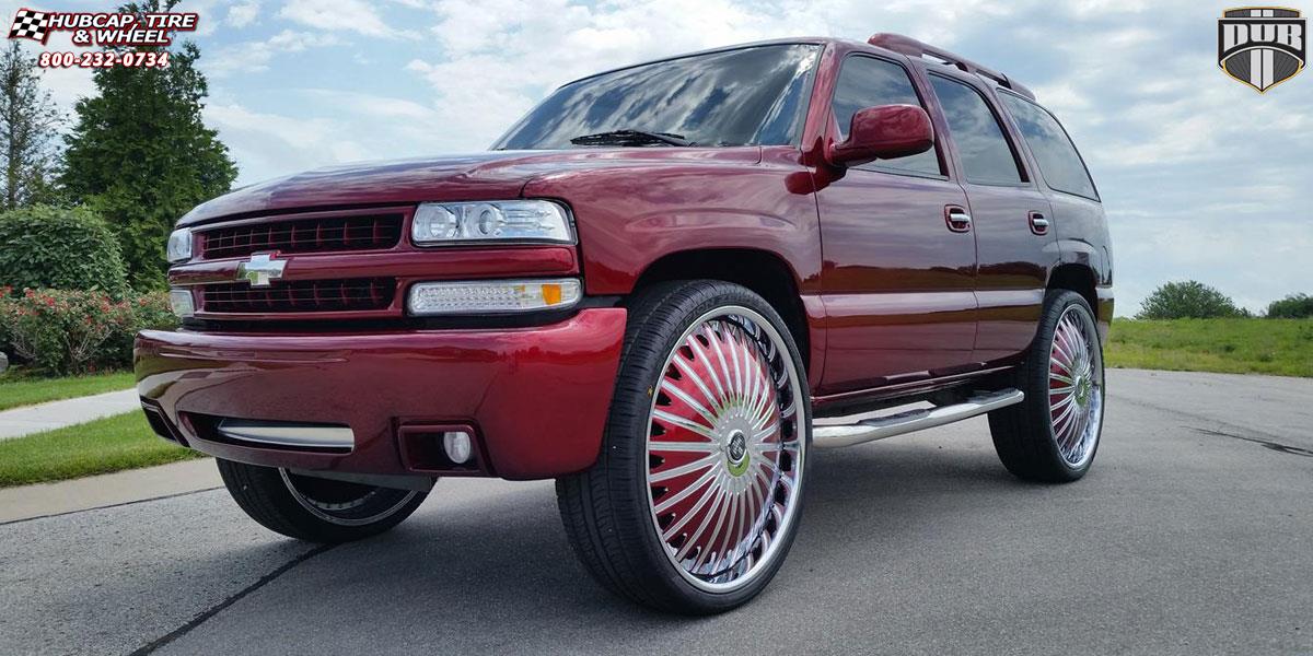 vehicle gallery/chevrolet tahoe dub s723 boogee 30X10  Chrome wheels and rims