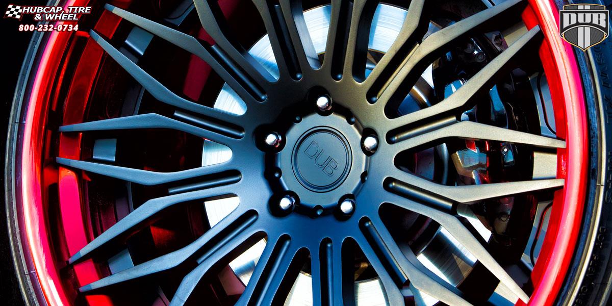 vehicle gallery/chevrolet camaro dub xb40 cavat 22X10  Matte Black | Hi Polish Candy Red wheels and rims