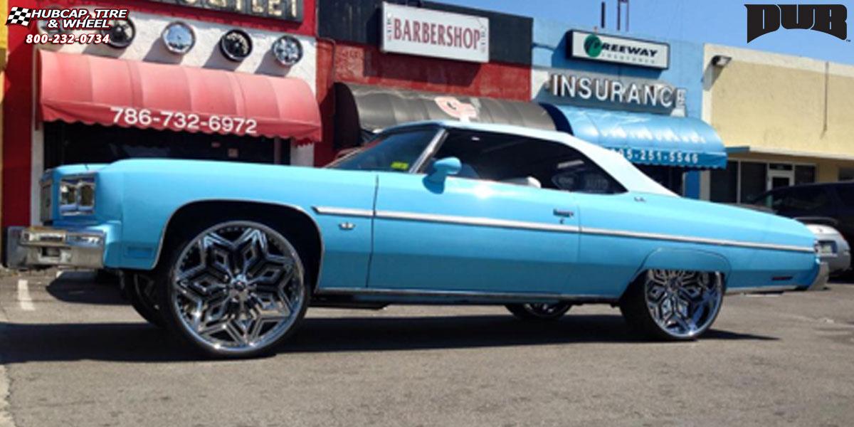 vehicle gallery/chevrolet impala dub x87 chron 26X9  Brushed w/ Louis V tint, chrome lip wheels and rims