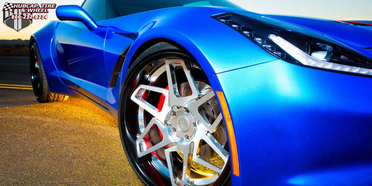 vehicle gallery/chevrolet corvette dub x80 game on 21X10  Matte Black & Orange w/ Machined Spoke wheels and rims