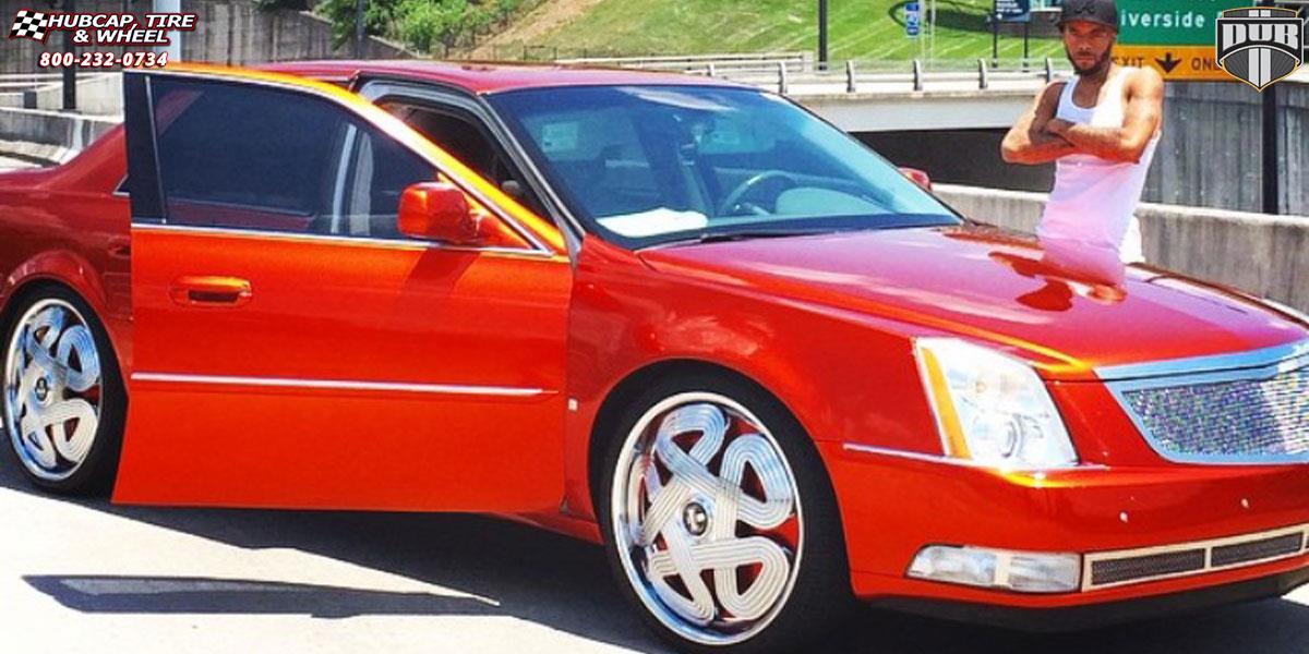 vehicle gallery/cadillac dts dub s741 markee  Chrome wheels and rims