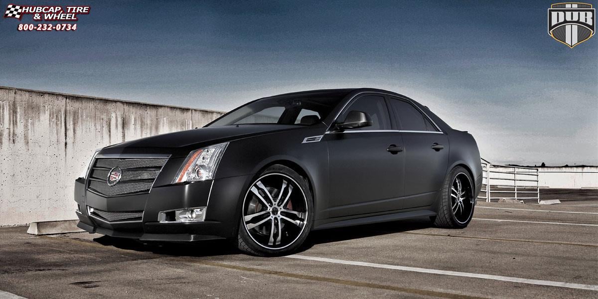 vehicle gallery/cadillac cts dub phase 5 s105  Black Machined Face wheels and rims