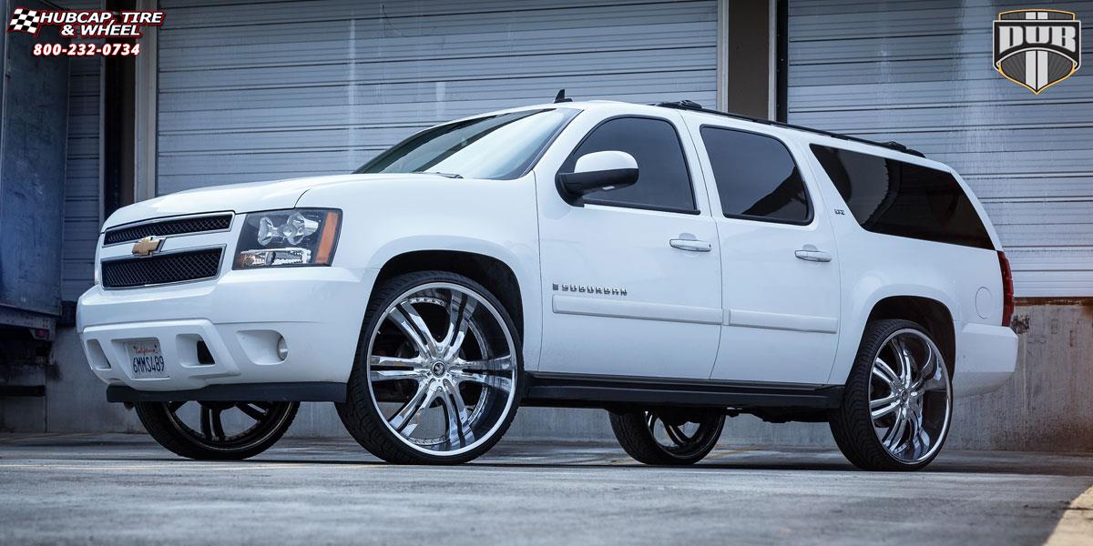 vehicle gallery/chevrolet suburban dub phase 6 s107 28X10  Chrome Plated wheels and rims