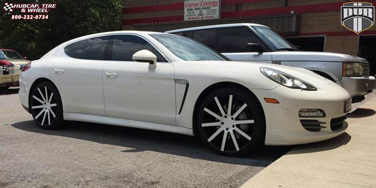 vehicle gallery/porsche panamera dub shot calla s121 22X9  Custom Painted: Gloss White | Gloss Black Windows wheels and rims