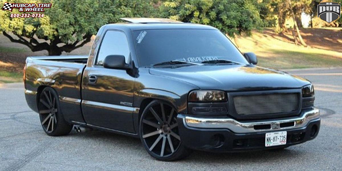 vehicle gallery/gmc sierra dub shot calla s121 24X10  Black & Machined with Dark Tint wheels and rims
