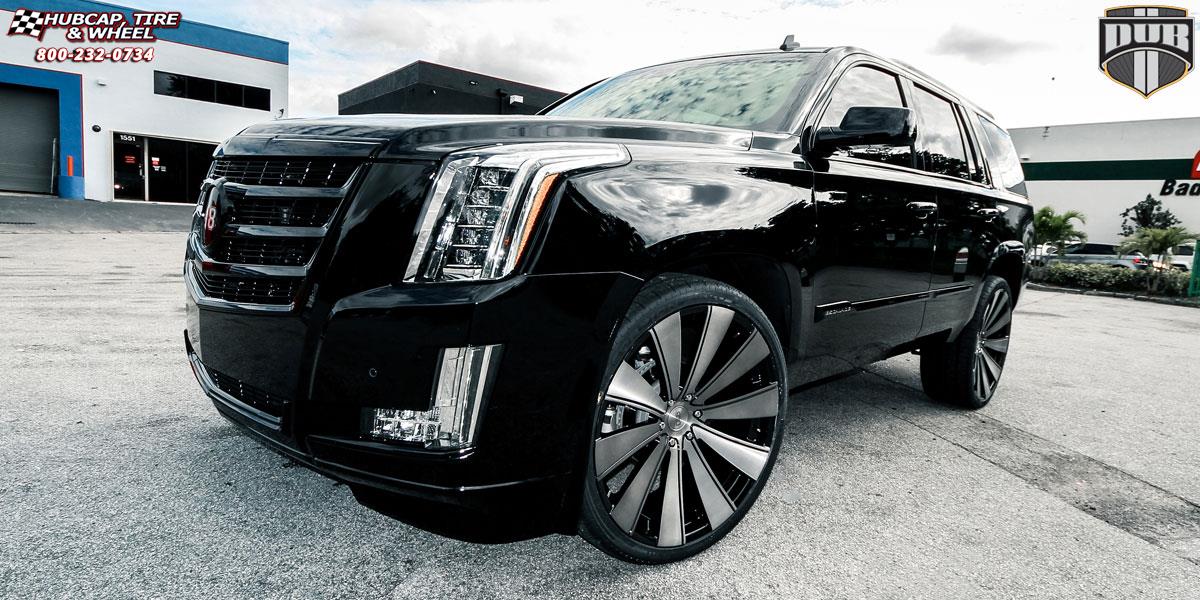vehicle gallery/cadillac escalade dub xb30 slappr 26X10  Gloss Black & Machined | DDT Face wheels and rims