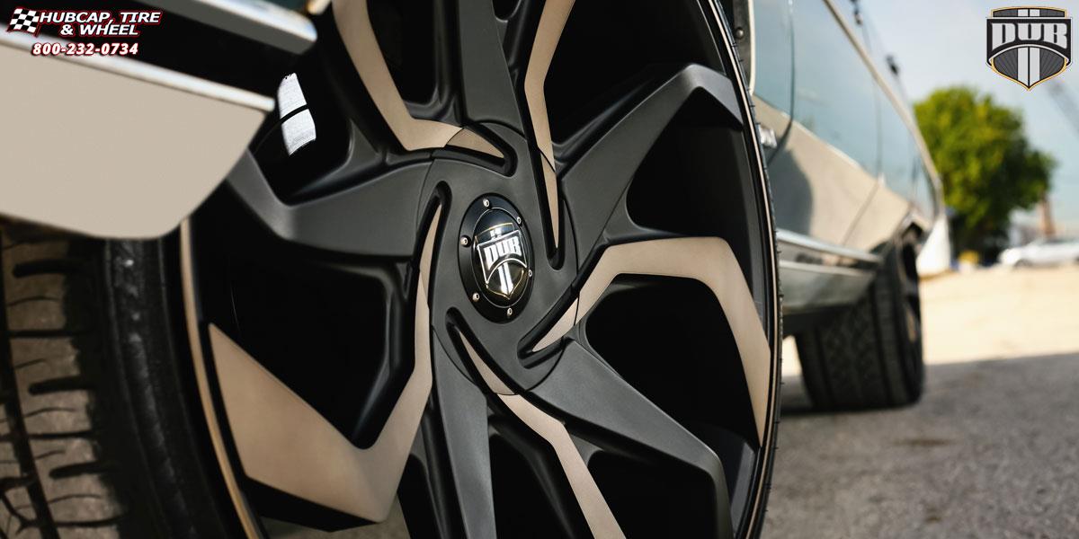 vehicle gallery/chevrolet impala dub sleeper s125 24X10 Black & Machined with Dark Tint wheels and rims