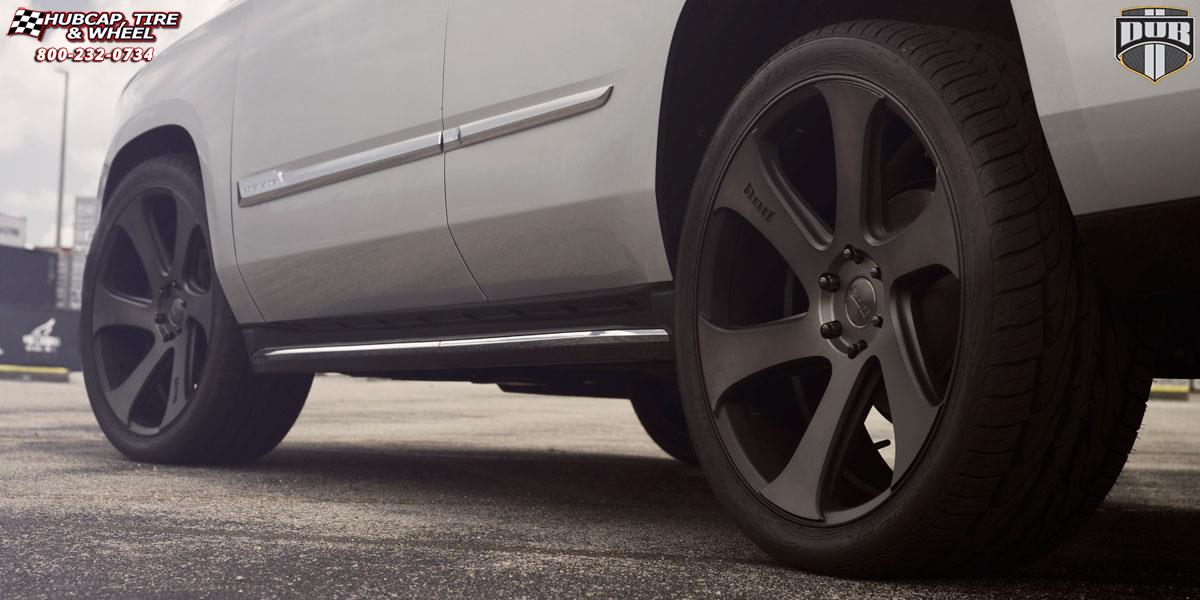 vehicle gallery/cadillac escalade dub swerv s137 24X10  Black & Machined with Dark Tint wheels and rims