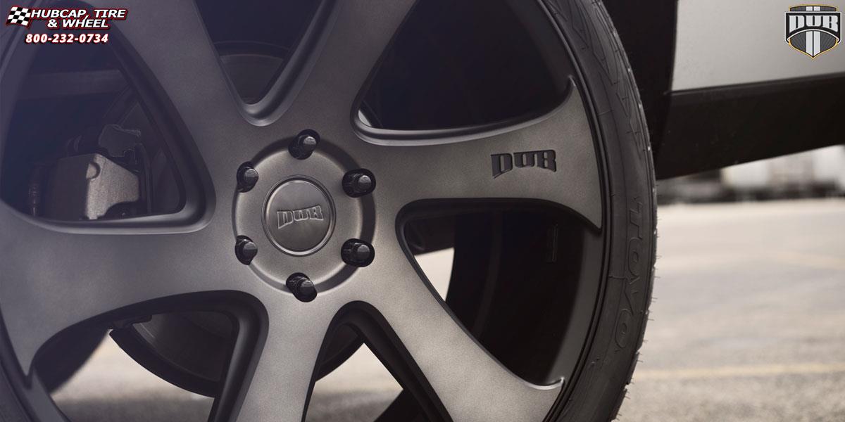 vehicle gallery/cadillac escalade dub swerv s137 24X10  Black & Machined with Dark Tint wheels and rims