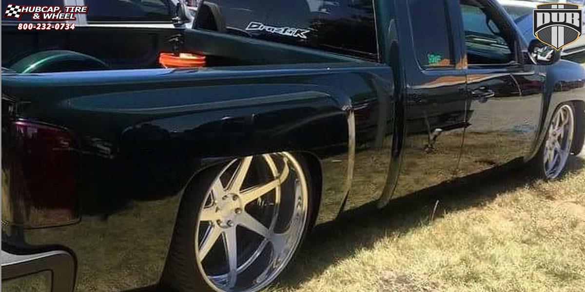 vehicle gallery/chevrolet silverado 1500 hd dub 7seven 24X9  Brushed Face, Hi Luster Windows wheels and rims
