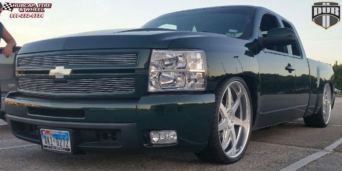 vehicle gallery/chevrolet silverado 1500 hd dub 7seven 24X9  Brushed Face, Hi Luster Windows wheels and rims