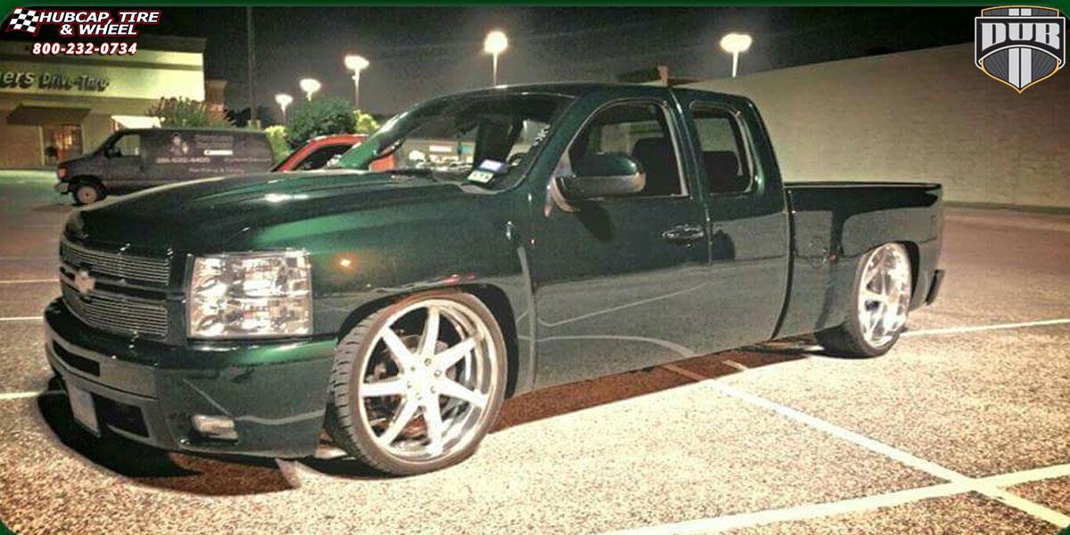 vehicle gallery/chevrolet silverado 1500 hd dub 7seven 24X9  Brushed Face, Hi Luster Windows wheels and rims