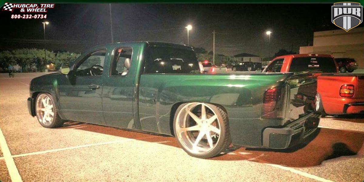 vehicle gallery/chevrolet silverado 1500 hd dub 7seven 24X9  Brushed Face, Hi Luster Windows wheels and rims