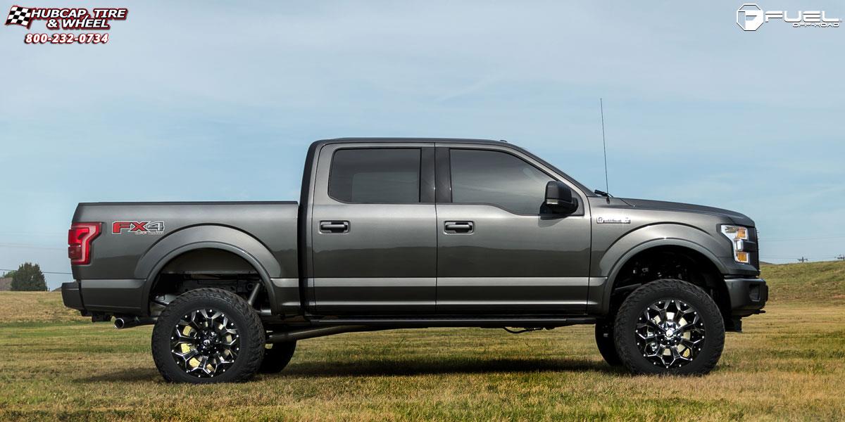 vehicle gallery/ford f 150 fuel assault d576 20X10  Gloss Black & Milled wheels and rims
