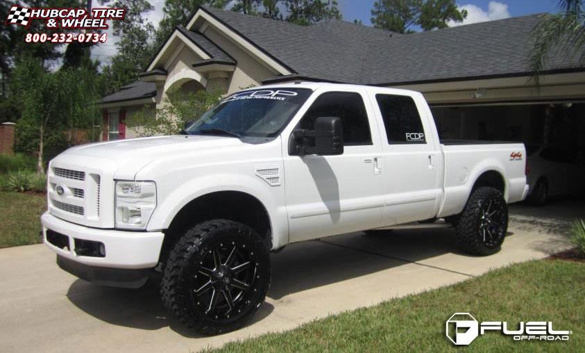 vehicle gallery/ford f 250 fuel maverick d538 22X10  Black & Milled wheels and rims