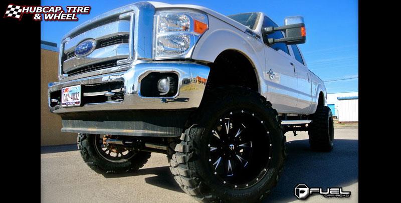 vehicle gallery/ford f 250 fuel throttle d513 0X0  Matte Black & Milled wheels and rims